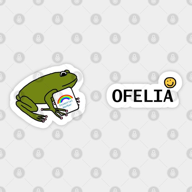 Frog Supports Essential Workers like Ofelia with Rainbow Sticker by ellenhenryart